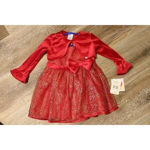 NWT Youngland Baby Christmas Dress With Velvet Jacket 18 Months
